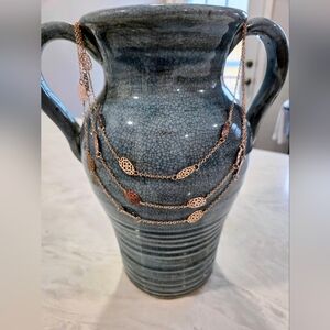 Rose Gold Layered Metal Filligree Necklace